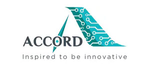 ACCORD logo featuring a teal circuit-patterned wing and the tagline Inspired to be innovative.