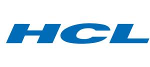 HCL corporate logo in bold italicized blue sans-serif typography.
