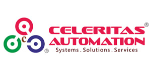 Celeritas Automation logo with red, green, and blue circles.