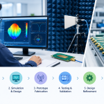 Custom antenna prototyping using RF simulation, prototype testing, and antenna design validation